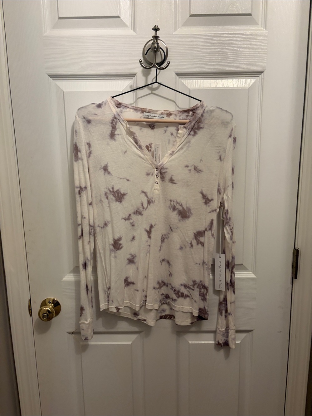 Young Fabulous and Broke Tye Dye Button Up Long Sleeve Shirt